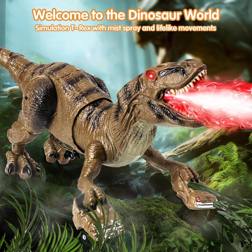 Remote control dinosaur toy with mist spray, view 5