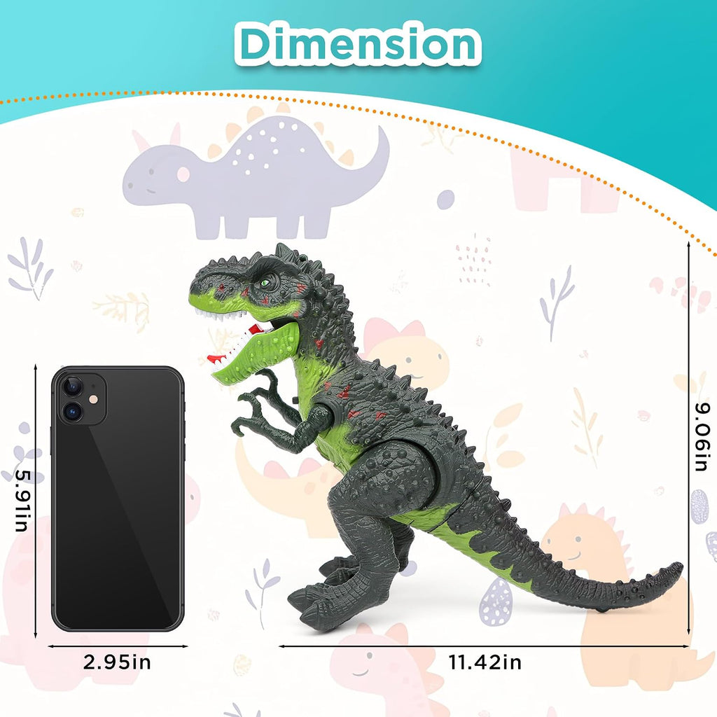 Electric walking T-Rex toy with LED flame, view 2