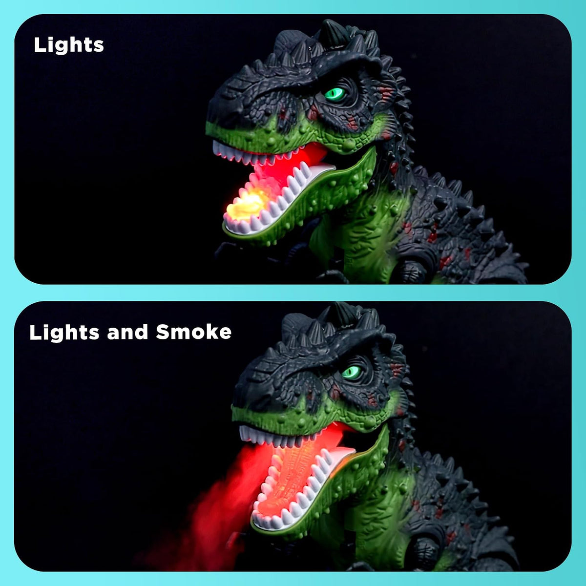 Electric walking T-Rex toy with LED flame, view 5