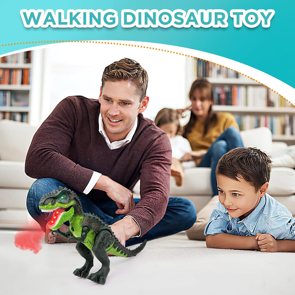 Electric walking T-Rex toy with LED flame, view 3