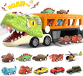 11-in-1 dinosaur truck set with pull-back vehicles, view 1