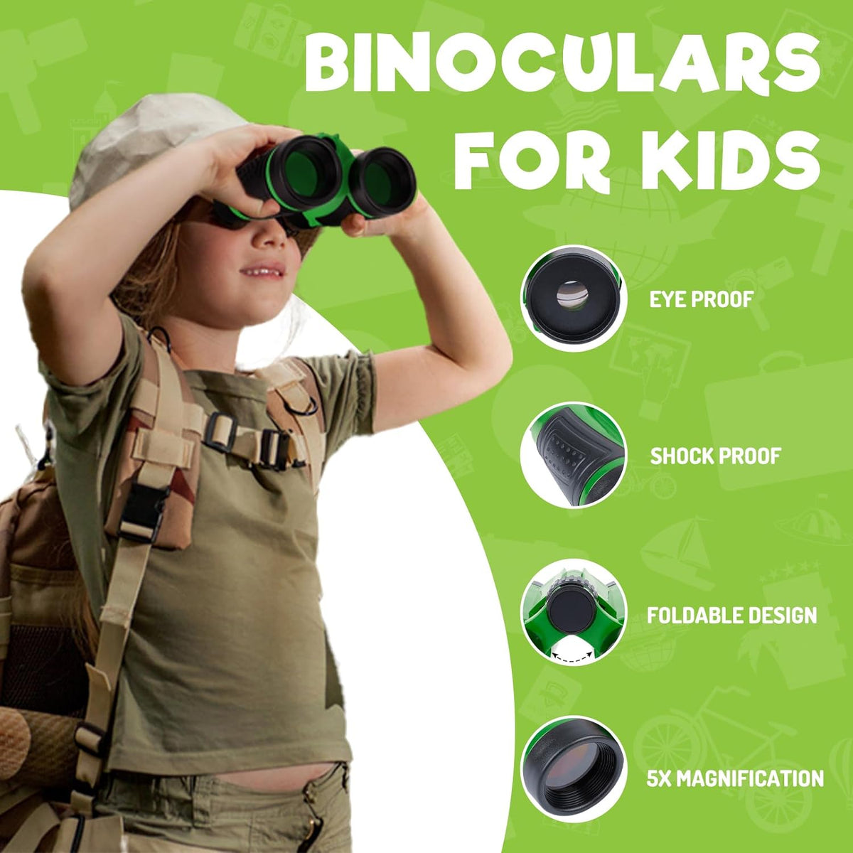 Kids explorer kit with binoculars and bug catcher, view 3