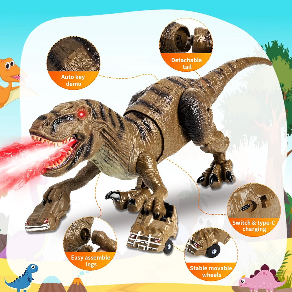 Remote control dinosaur toy with mist spray, view 6