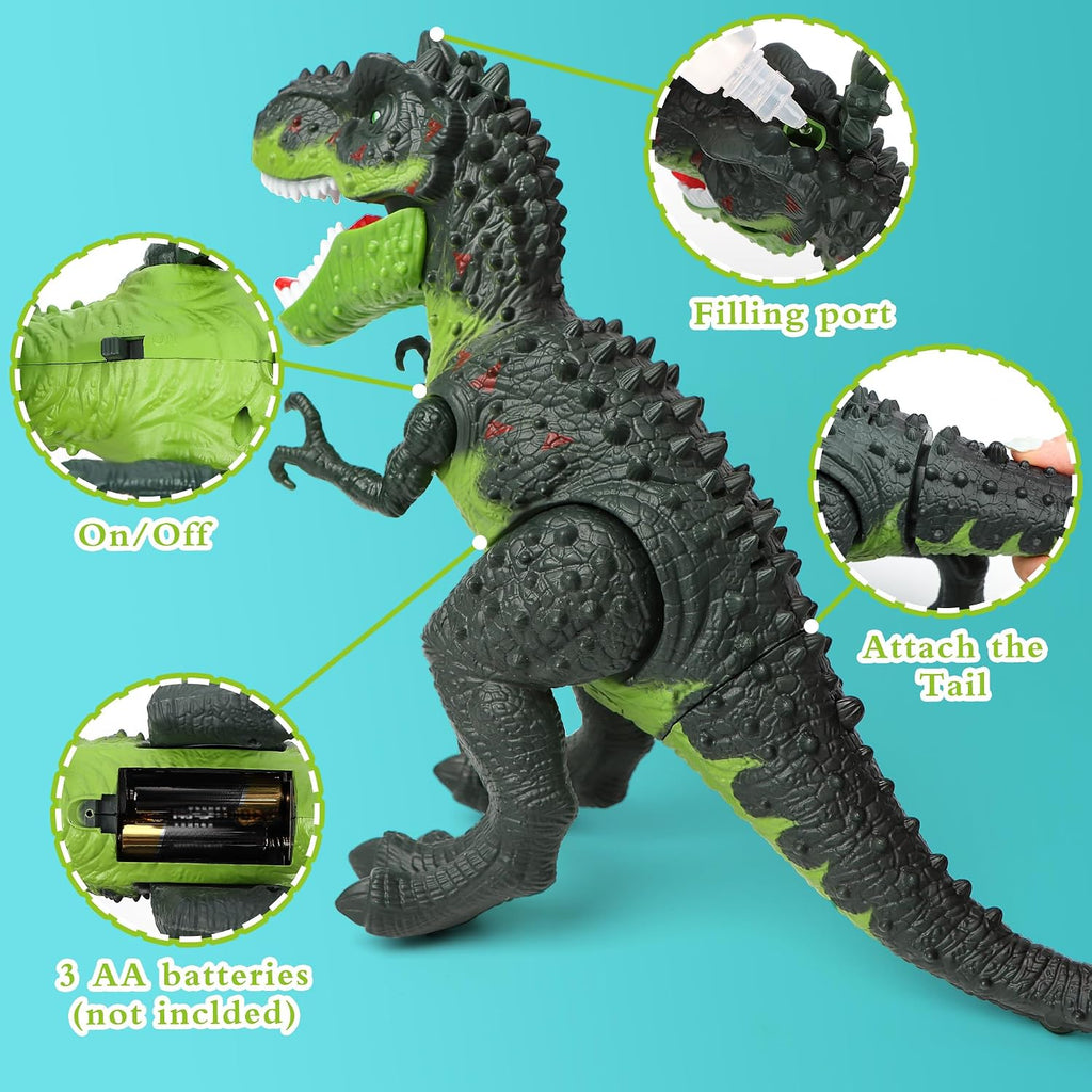 Electric walking T-Rex toy with LED flame, view 7